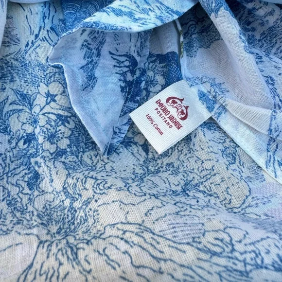 NWT Emporio Sirenuse Positano Giada Long Caftan Blue Vesuvius Print.  42/Med/6 - Picture 4 of 7